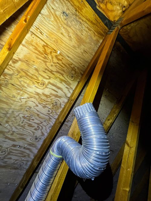 Disconnected Bathroom Exhaust Vent