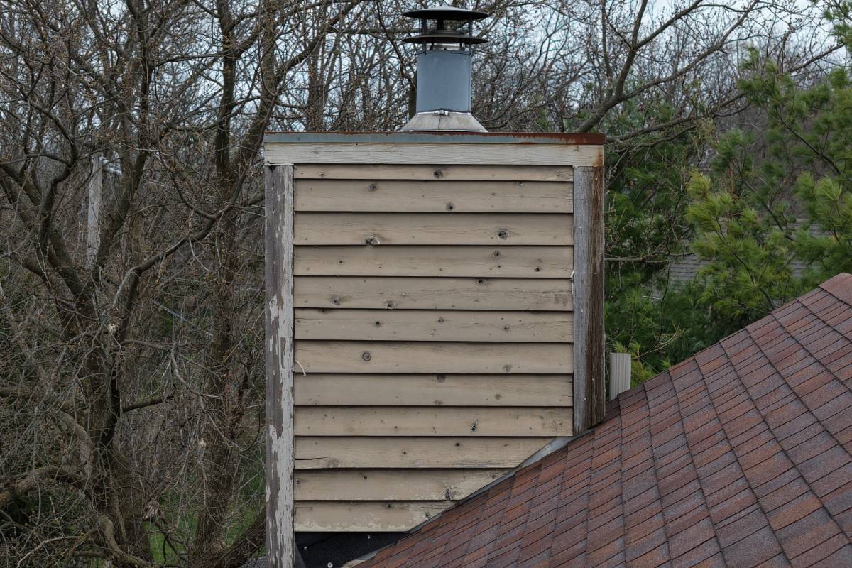 Before Chimney Siding Replacement