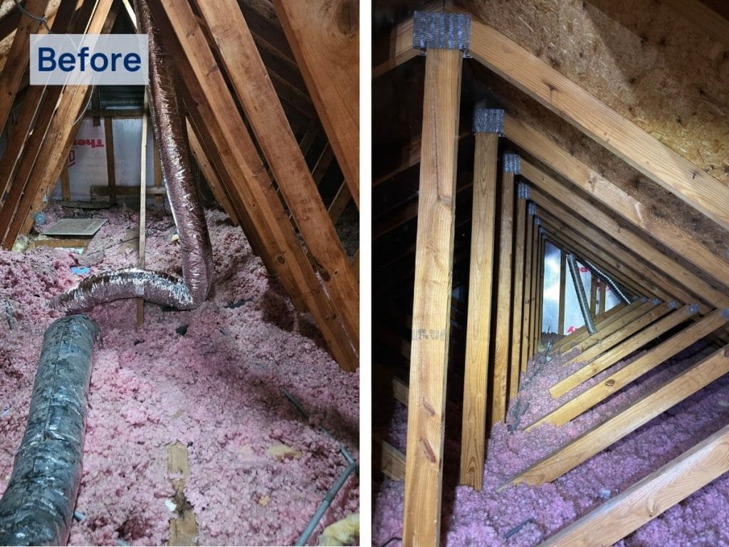 Hoffman Estates Attic Before Insulation Replacement