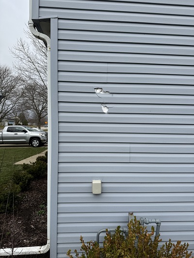 Impact Damaged Vinyl Siding