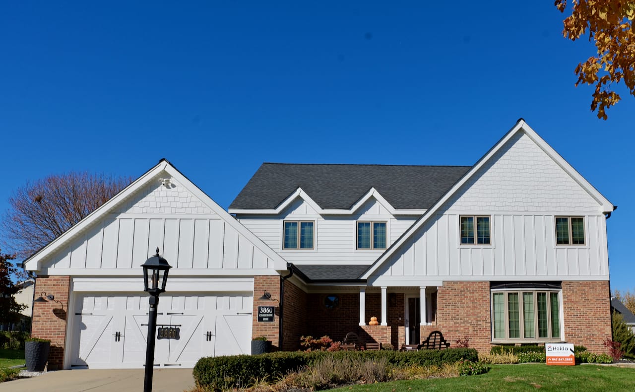 Front of Home with Different James Hardie Siding Styles Installed