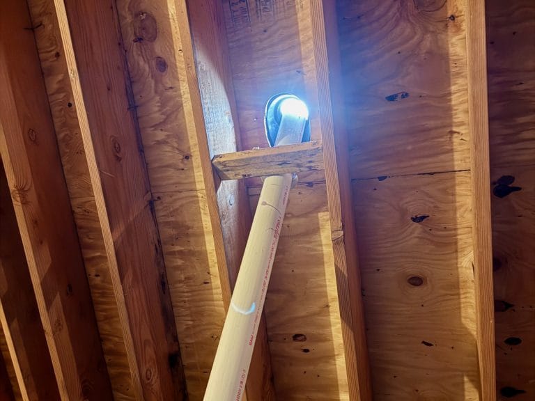 Missing Roof Vent Pipe Collar - View from Attic
